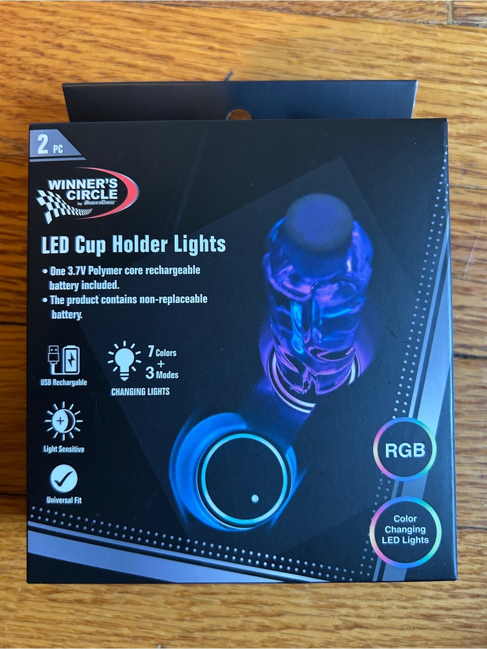 Winner’s Circle LED Cup Holder Lights Car Interior Accent Lighting New